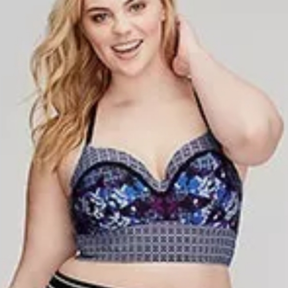 Cacique 42DDD Longline Swim Balconette Bikini Top